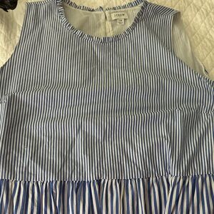 J. Crew Striped Blue and White Sleeveless Blouse